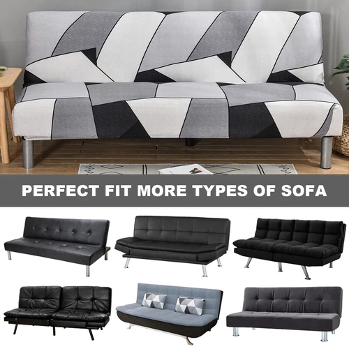 Printed Futon Covers Stretch Sofa Bed Slipcover Anti Slip Elastic Couch Cover - Picture 49 of 90