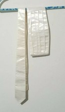 Boys Off White Satin Tie And Cummerbund Fot Suit Tuxedo Size 5/6