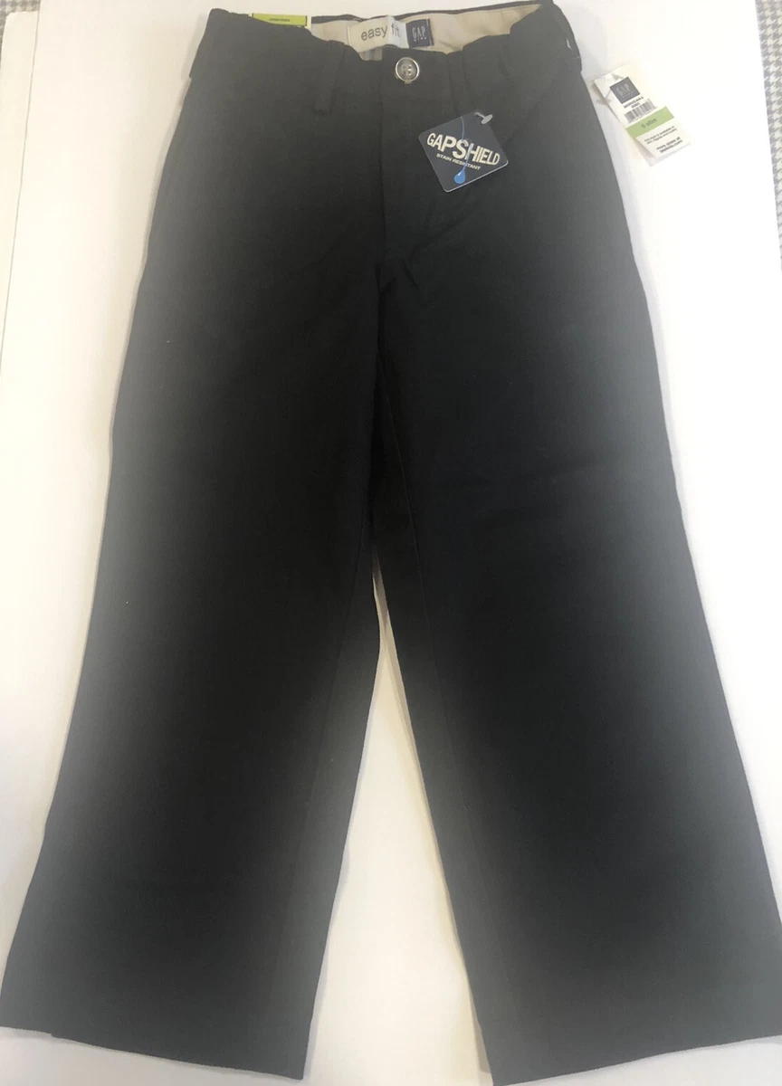 NWT Gap Kids Black khakis easy fit black pants size 5 slim with adjustable waist