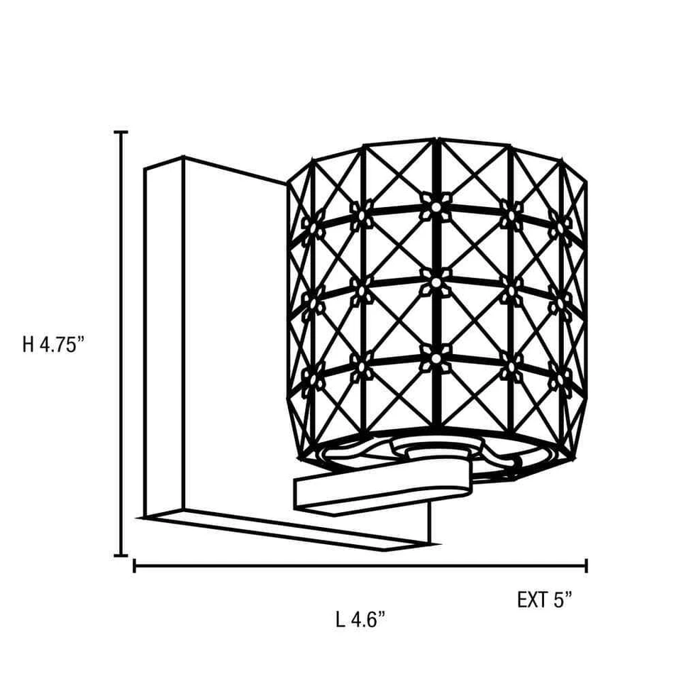 Access Lighting Prizm 1-Light Chrome Bath Light with Clear Crystal Shade - Image 2 of 2