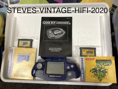 Nintendo Gameboy Advance Glacier Console + Games + GRIP CASE N