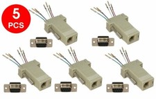 5 x DB9 Female RS232 to RJ11 RJ12 6P6C Telephone Phone Line Modular Adapter Lot