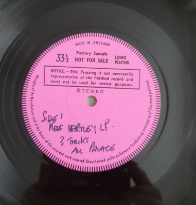 KEEF HARTLEY BAND THE TIME IS NEAR, 1 Side, Factory Sample Test Pressing Demo