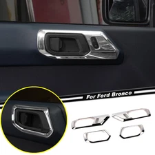 Car Inner Door Handle Bowl Cover Trim For Ford Bronco 21-2024 Accessories Chrome