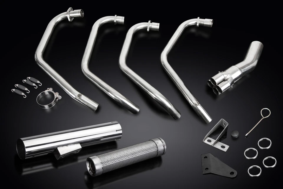 Прямой глушитель из нержавеющей стали для выхлопной системы Honda CB750K SOHC 1977-1978 Delkevic 4-1 - Изображение 3 из 4