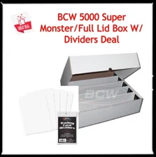 BCW Quality 5000 Count Super Monster Full Lid Trading Card Storage + 10 Dividers