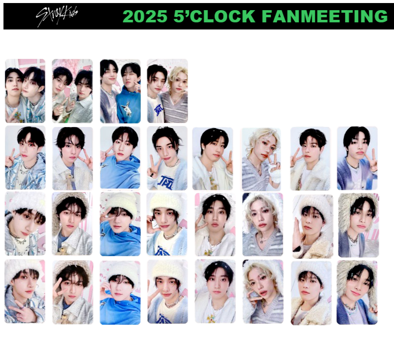 STRAY KIDS SKZ 5'CLOCK 5TH FANMEETING PHOTO CARD STAYZONE MD STRAY KIDS SKZ 5'CLOCK 5TH FANMEETING PHOTO CARD STAYZONE MD