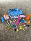 Vintage 70s 80s Barbie Doll Accessories Lot Pool Table Chair Plate Food 50+ Pcs!