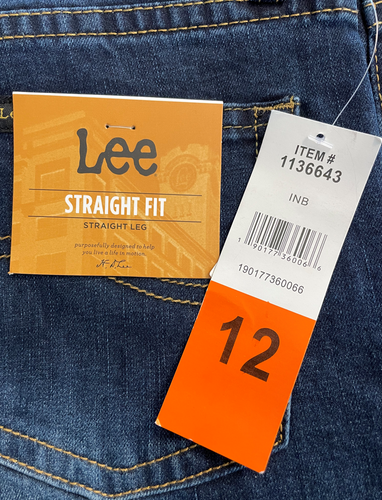 NEW Lee Youth Boys Straight Fit Straight Leg Dark Blue Jeans Pants Size 12 - Picture 5 of 7