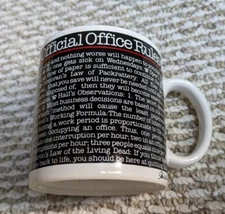 Official Office Rules Mug Black and White Ceramic 