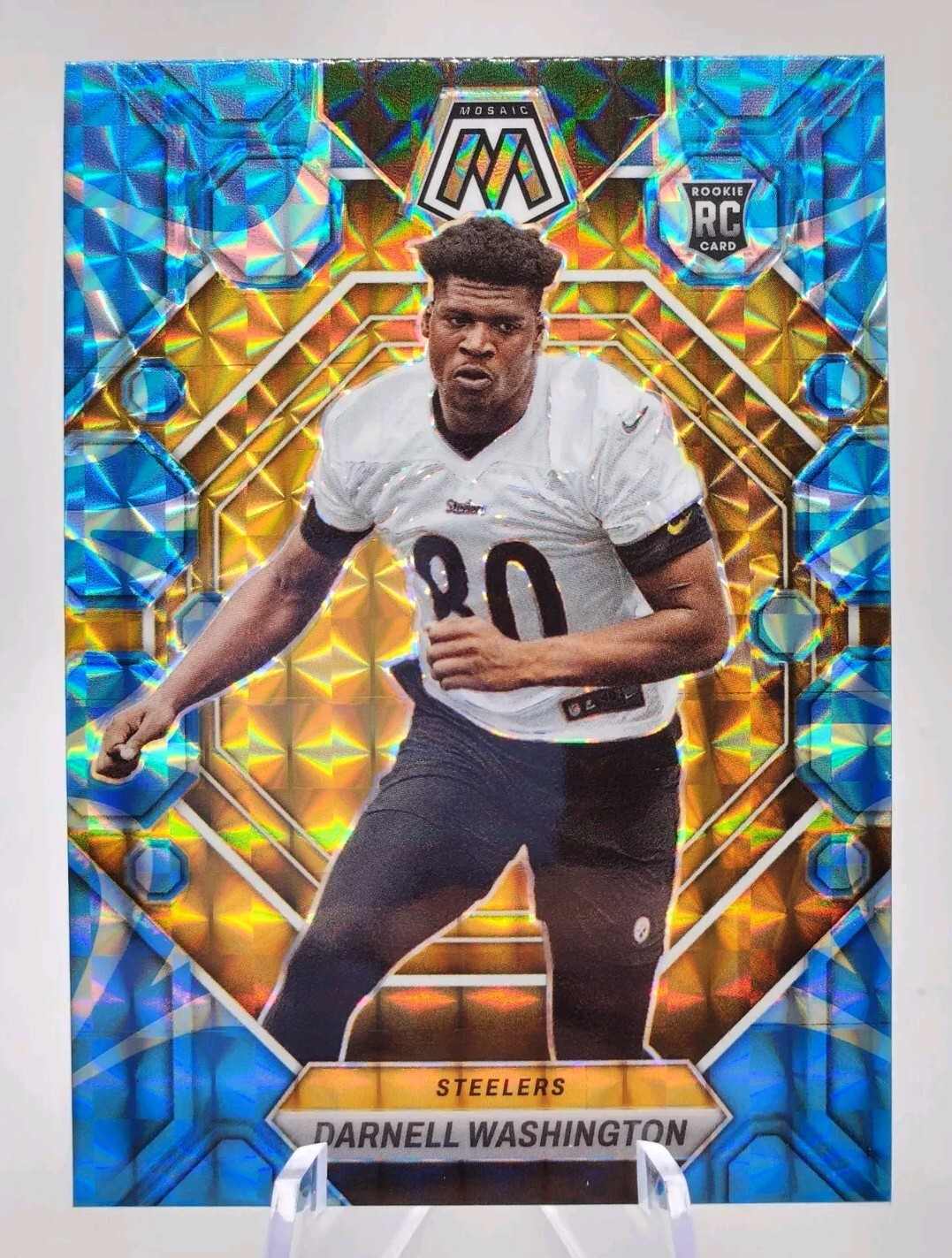 2023 Panini Mosaic DARNELL WASHINGTON #306 Reactive Blue Rookie!!