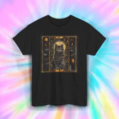 Moon Phase Cat Shirt Celestial Stars Witchy Spiritual Astrology Tee S-5XL