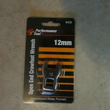 Performance Tool Open End Crowfoot Wrench - 12mm - W428 - New  (B 20)