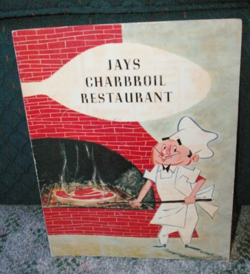1950's Jays Charbroil Restaurant Menu Paul MN Chef Grilling Steak  Graphics