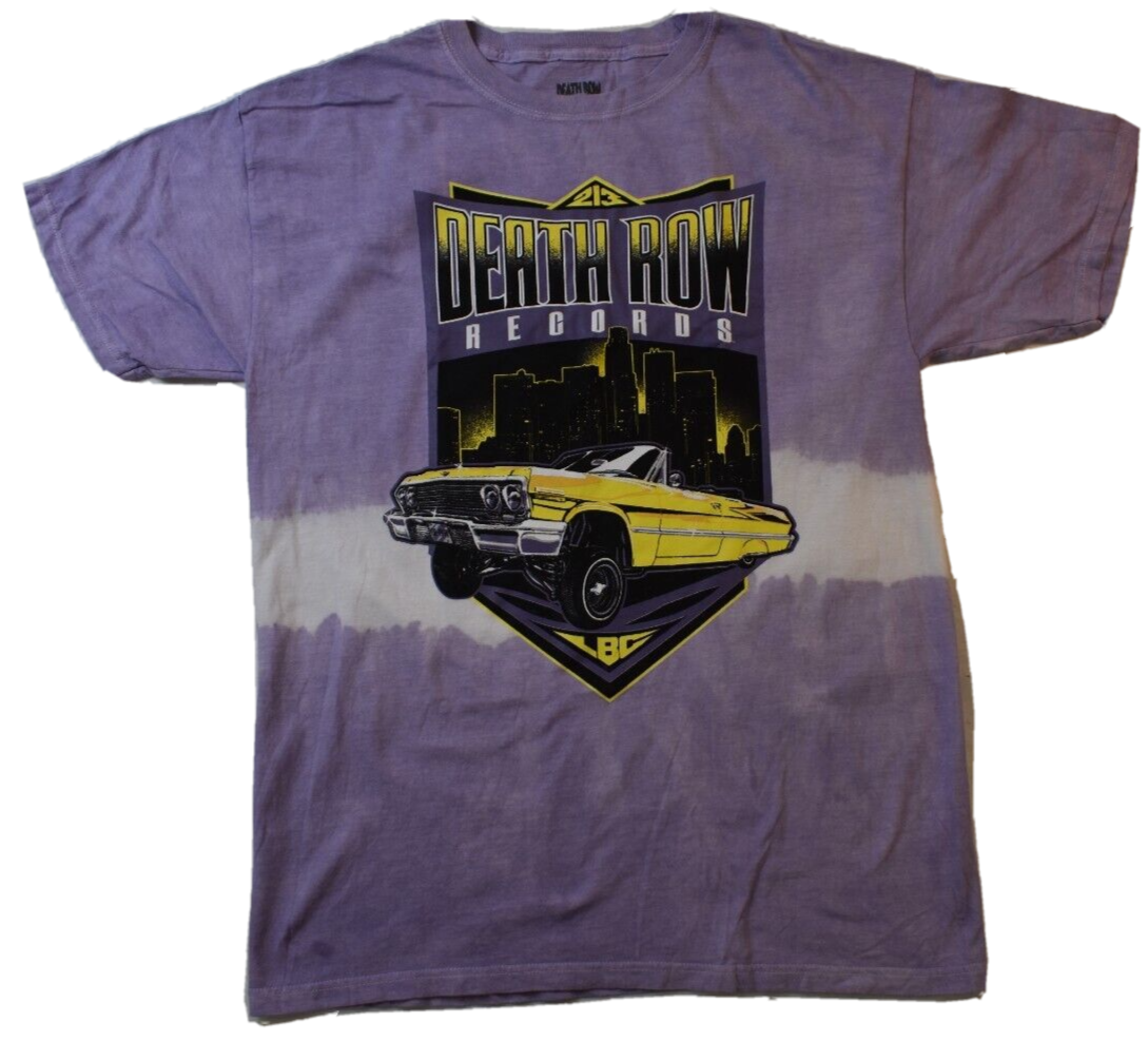 FILA Camicia viola Death Row Records da uomo LBC Long Beach 213 Lowrider nuova grande