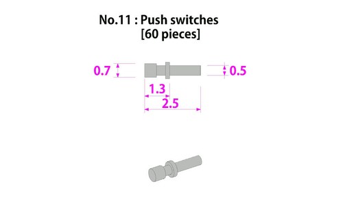 MFH Model Factory Hiro Push Switches No.11 60 pcs P1027 from Japan F/S - Picture 4 of 4