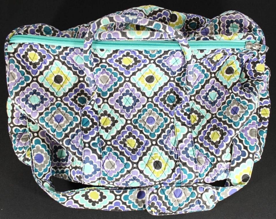 Pottery Barn Teen Sleepover Gear Large Duffle Bag Purple Blue Green Teal Black - Image 3 of 4
