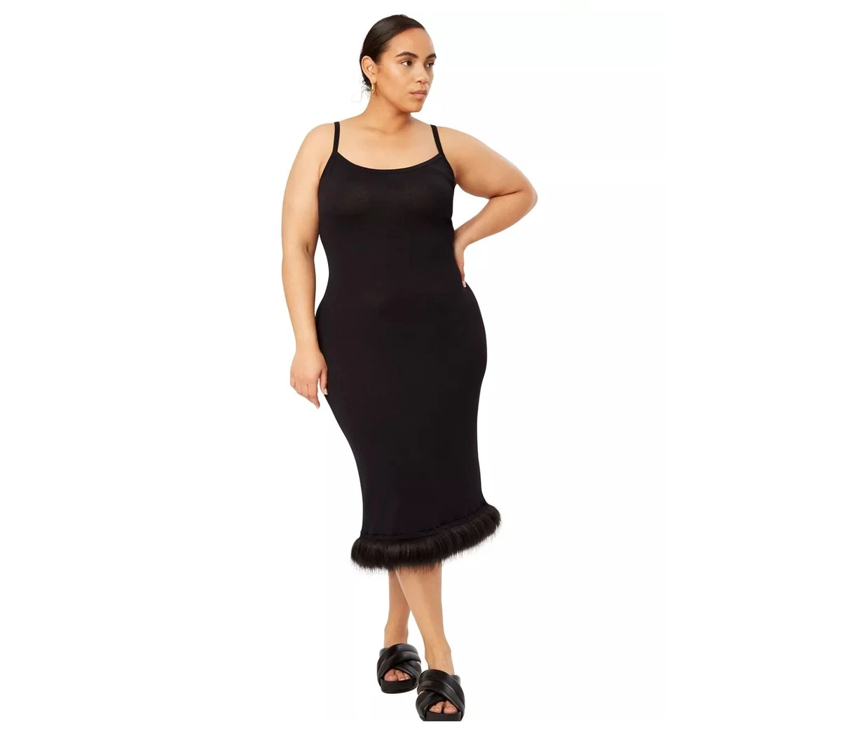 Faux Fur Dresses Midi for sale | eBay