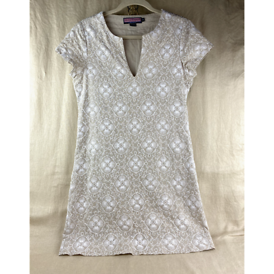 Vineyard Vines By Shep & Ian Shift Dress Size 4 Embroidered Linen