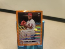 2022 Topps Chrome Orange Wave Refractor /25 Joan Adon #RA-JA Rookie Auto RC