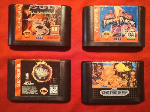 LOT OF 4 ORIGINAL VINTAGE SEGA GENESIS VIDEOGAMES NBA JAM ! VG3-19