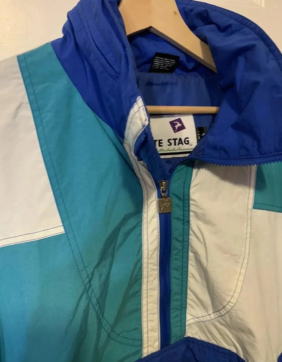 Vintage White Stag Mens Sz L Ski Wear Blue White Winter Snow