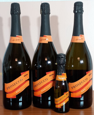 Set  3x 1,5l Magnum Flaschen Allini Prosecco DOC Gold extra trocken + Mini