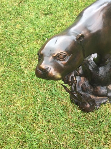 Bronze Swimming Otter life size elegant cast statue figure garden Home feature - Picture 4 of 7