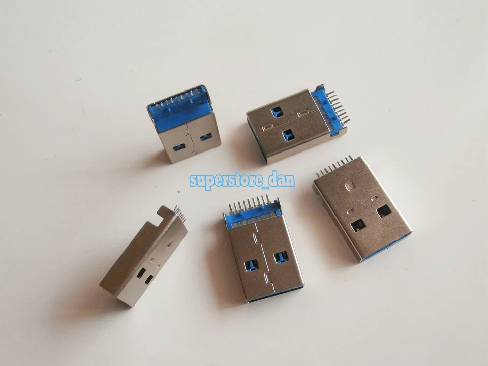 5X USB 3.0 Type A 9 Pin 180° Male SMT SMD Panel Mount DIP USB Connector - Image 2 of 4