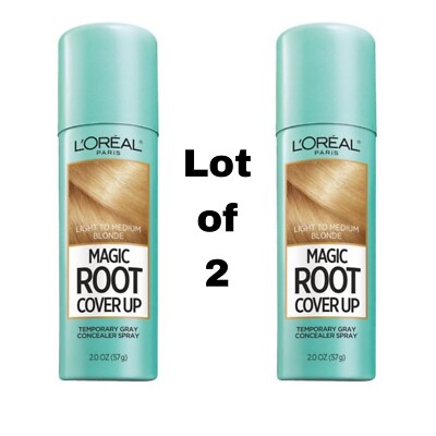 L'Oreal Magic Root Cover Up Spray 2oz Light To Medium Blonde Gray Concealer 2-pk