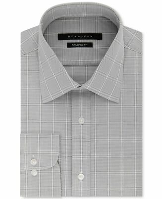 sean john tailored fit dress shirt Sean John Tailored Fit Button Up Dress Shirt long Sleeve Violet Plaid NWT
