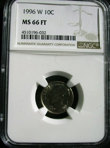 1996-W Roosevelt Dime NGC MS66 Full Torch