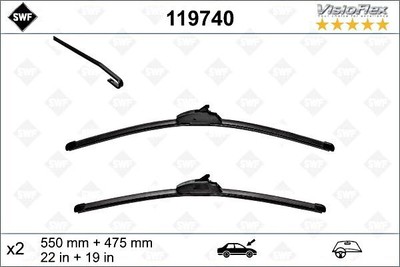 SWF vorne Scheibenwischer Wischblatt Satz 550 475 mm für FORD 