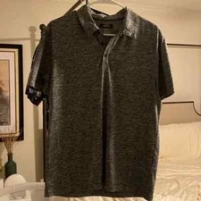 Alfani Men's Modern AlfaTech Polo Shirt in Shark Gray Size M
