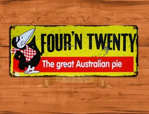 Tin Sign Four N Twenty Australian Pie Kitchen 420 Advertisement