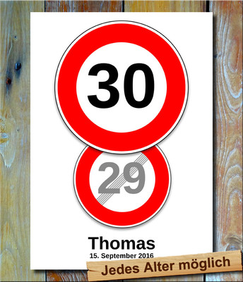 Folat Verkehrszeichen Trinkbecher – Geburtstags-Deko, 8 Stück, 250 Ml, Verkehrsschild '30' Design