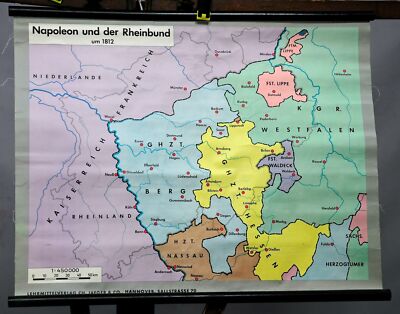 Rollbild retro Landkarte vintage Poster Wandkarte Napoleon Rheinbund 1812