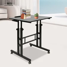 Adjustable Height Stand Up Desk Mobile Workstation Laptop Desk w/Wheels Home