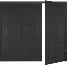 New Side hinged Garage Door Georgian 7ft W x 7ft H Small door Right - Black