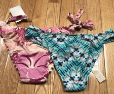  LOTTO 2 VOLANT FLOREALI NUOVI CON ETICHETTE ROSA EMAMO MULTICOLORE / SOFIA MUITI FONDO ITALIA 