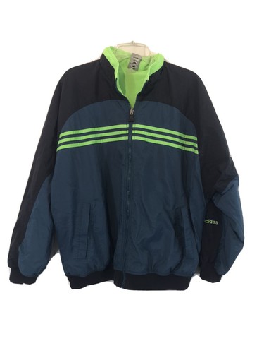 VTG Adidas Reversible Jacket Lg Blue 