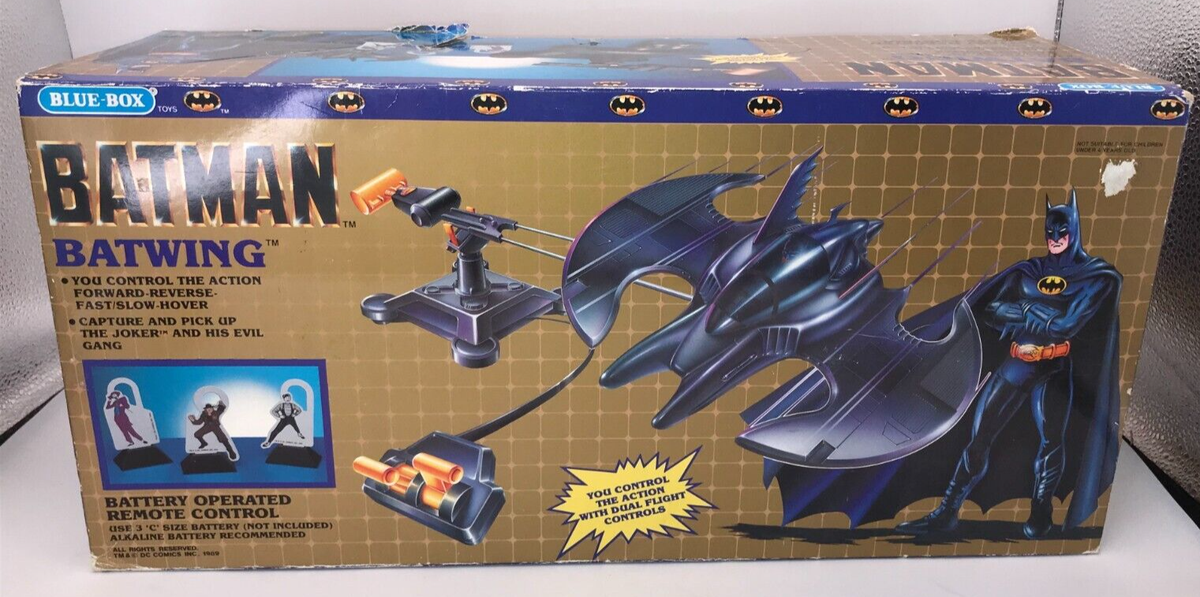 Vintage Blue Box 1989 Batman Battery Operated Remote Control Batwing New  SEALED