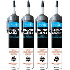 4 x Simply Instant Gasket High Temperature Black Silicone Waterproof Seal 200ml