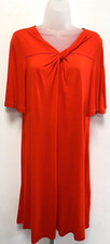 NEW LK Bennett UK8 UK14 UK18 red viscose jersey short sleeve Twist stretch dress