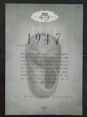 De Havilland Engines - Gipsy Engines - Aircrafts - 1940's Magazine Advert #B4829