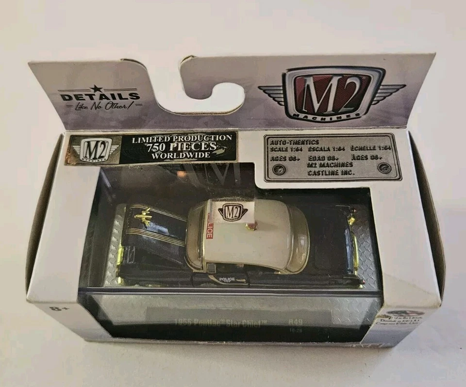 M2 Machines -1 OF 750- 1955 Pontiac Star Chief Police Auto-Thentics R49 18-28 - Image 2 of 4