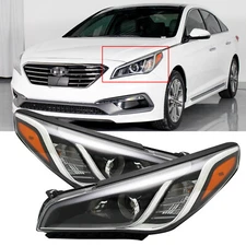Chrome Halogen Headlights Headlamps Assembly for 2015 2016 2017 Hyundai Sonata