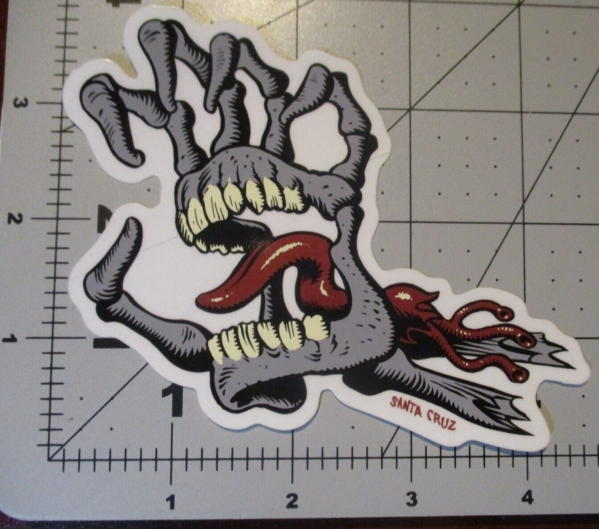 SANTA CRUZ Skate STICKER BONE HAND skateboard helmets decal I