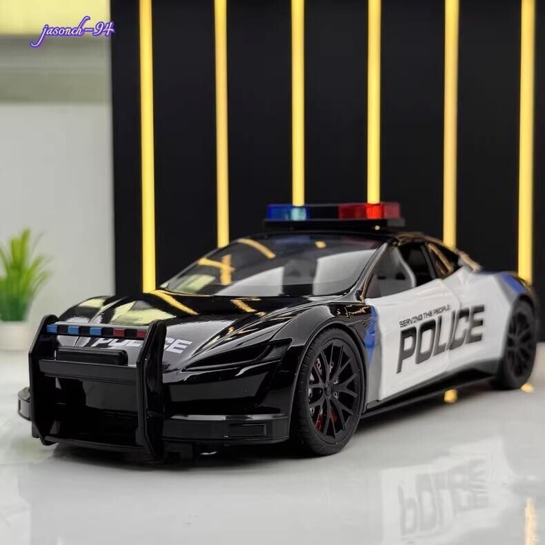 Tesla Roadster Alloy Police Car Model 1:24 | eBay