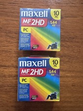 Maxell 3.5  Floppy Disks 10-Pack Colors MF2HD 1.44 MB Double Sided - 2 Box, New